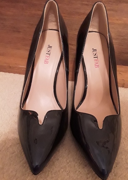 Ceely slate blue Just Fab heels 7.5 - Picture 1 of 8